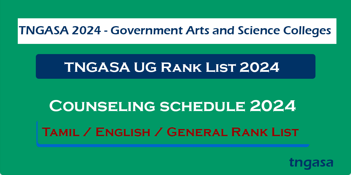 Tngasa Rank List TNGASA 2024 TamilNadu Govt Arts and Science